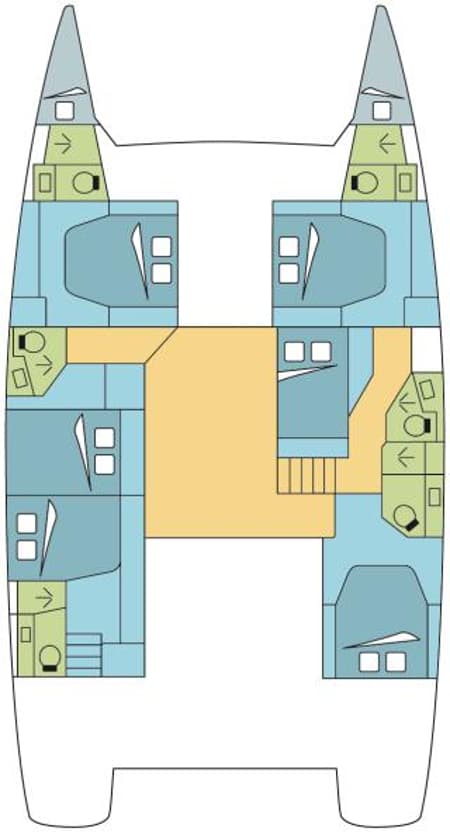 Charter Rental Catamaran Waterloo in Croatia Layout | Yacht4Less