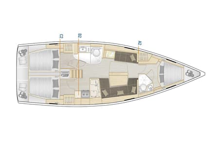 Charter Rental Sailboat Blue Eagle in Croatia Layout | Yacht4Less