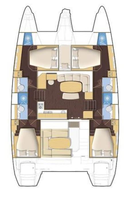 Charter Rental Catamaran Fantasy in Greece Layout | Yacht4Less