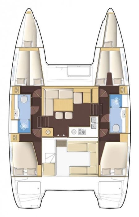 Charter Rental Catamaran Lady Dom in Greece Layout | Yacht4Less
