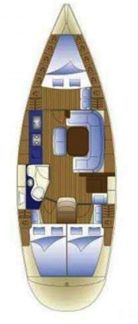 Charter Rental Sailboat Meander in Greece Layout | Yacht4Less