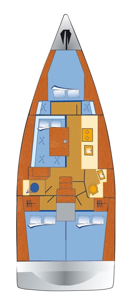 Charter Rental Sailboat Olli in Croatia Layout | Yacht4Less