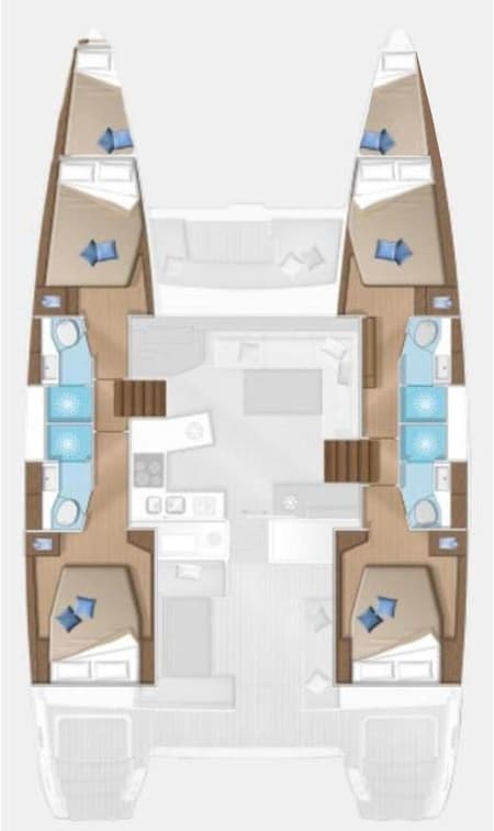 Charter Rental Catamaran Sunce in Croatia Layout | Yacht4Less
