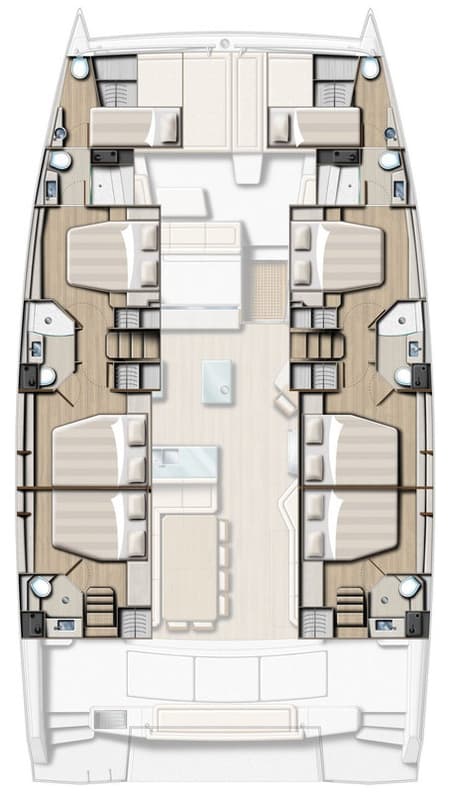 Charter Rental Catamaran Lalounge in Croatia Layout | Yacht4Less