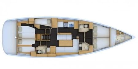Charter Rental Sailboat Sea Force in Greece Layout | Yacht4Less