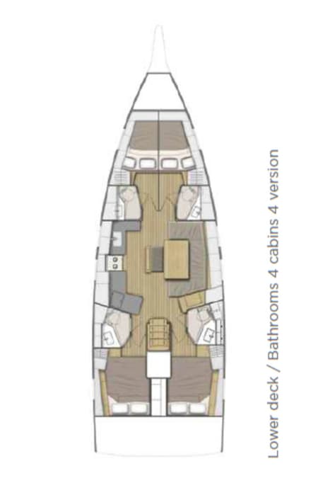 Charter Rental Sailboat Röde Orm in Croatia Layout | Yacht4Less