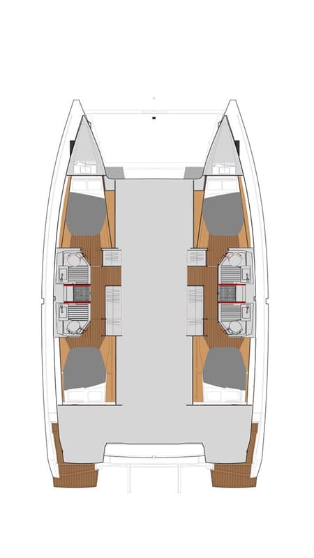 Charter Rental Catamaran Wild Baleine in Greece Layout | Yacht4Less