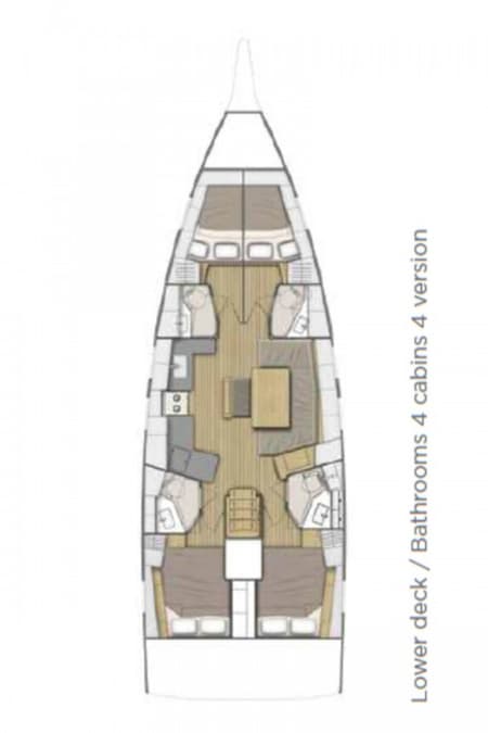 Charter Rental Sailboat Eaux de Vie in Greece Layout | Yacht4Less