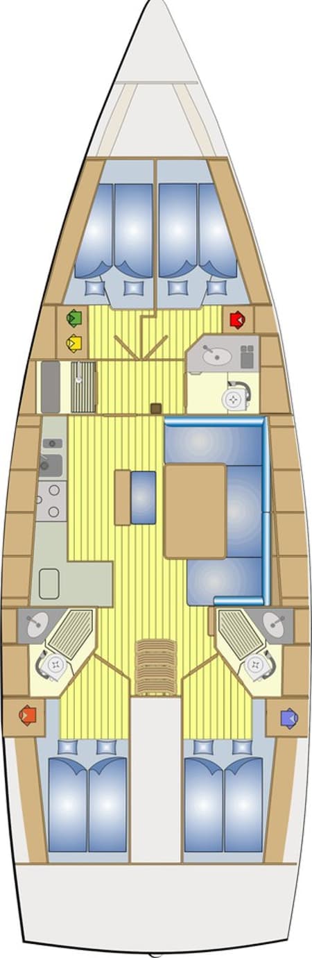 Charter Rental Sailboat Aurora in Greece Layout | Yacht4Less