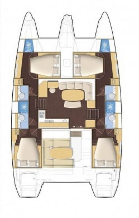 Charter Rental Catamaran Dynamis in Greece Layout | Yacht4Less