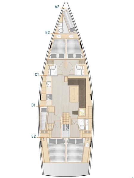 Charter Rental Sailboat Hamam in Turkey Layout | Yacht4Less