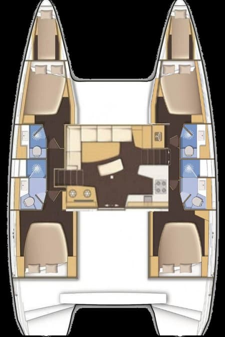 Charter Rental Catamaran Dream of Life in Greece Layout | Yacht4Less