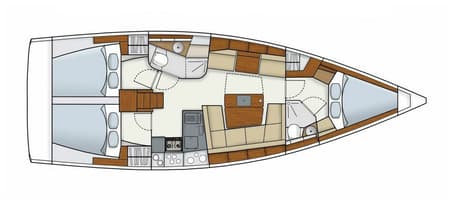 Charter Rental Sailboat Deep Blue in Greece Layout | Yacht4Less