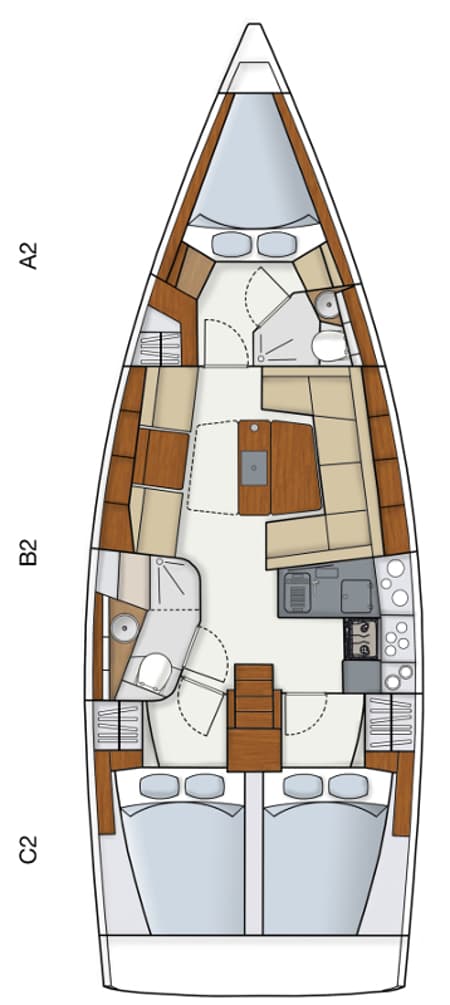 Charter Rental Sailboat Deep Blue in Greece Layout | Yacht4Less