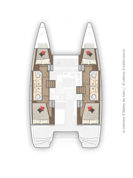 Charter Rental Catamaran Mari in Croatia Layout | Yacht4Less