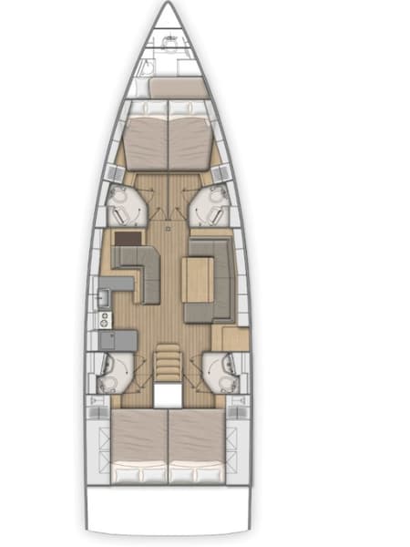 Charter Rental Sailboat Grey Goose in Croatia Layout | Yacht4Less
