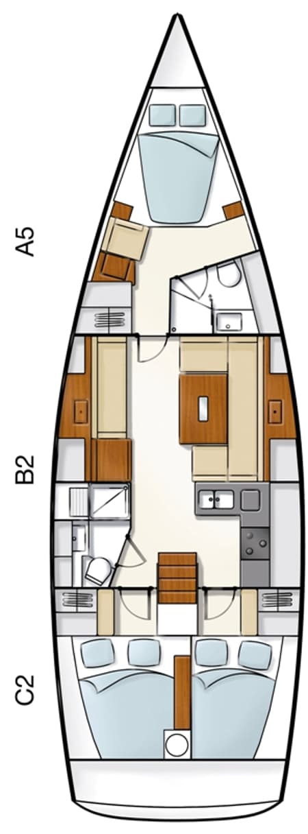 Charter Rental Sailboat Tria S in Greece Layout | Yacht4Less