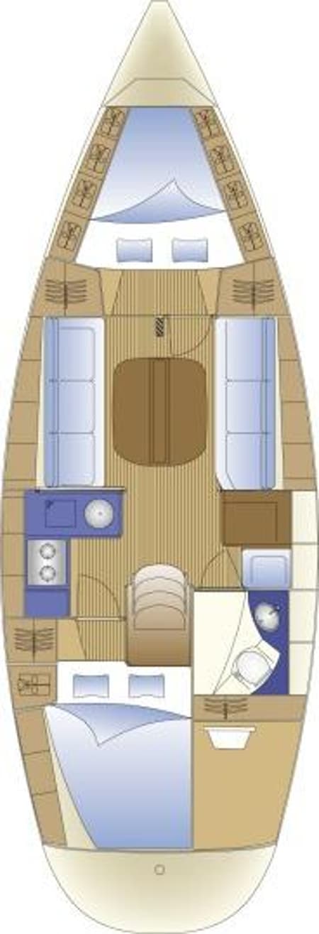 Charter Rental Sailboat Aias in Greece Layout | Yacht4Less