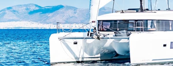 Lagoon 42 luxury sailing catamaran cruising in the Mediterranean on a yacht charter holiday – Lagoon 42 review by Yacht4Less